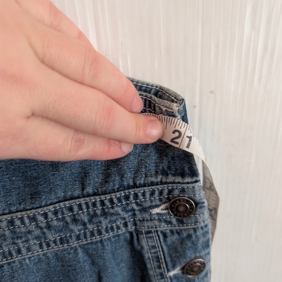 CJ BANKS Women's Blue Denim Bib Overall Pinafore Jumper Dress Size 16W - Picture 10 of 13